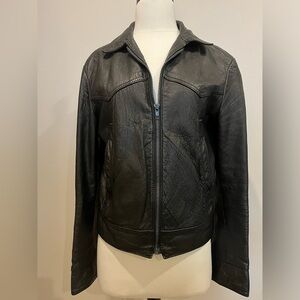 Vintage leather jacket - Rice Sportswear ID jacket - Small
